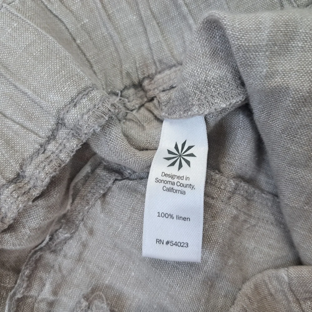 Athleta Linen Shorts Women's‎ Drawstring Waist Pockets Gray Size 10